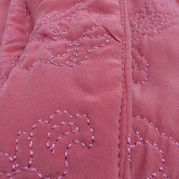 Vintage Pink silk Floral Embroidered Blazer Jacket With Full Zip & Long Sleeves - Picture 8 of 16